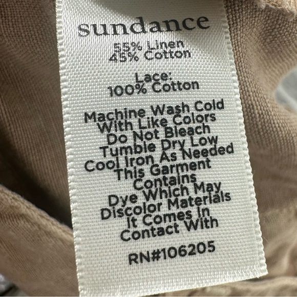 SUNDANCE Organia Lace Tan Linen Blend Rollup Pants - Picture 8 of 8